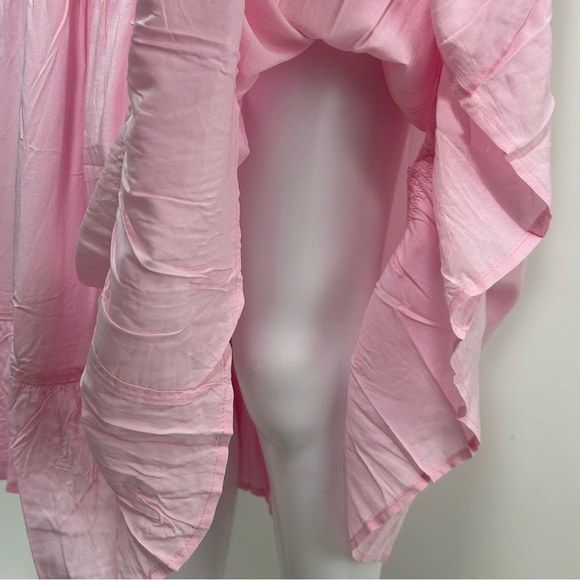 NEW! Petal & Pup Kacper Dress in Pink Tiered Relaxed Fit On/Off Shoulder Midi - Picture 13 of 17